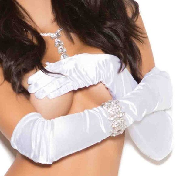 Available in 3 colors-Silky soft over the elbow opera length gloves - Picture 5 of 5